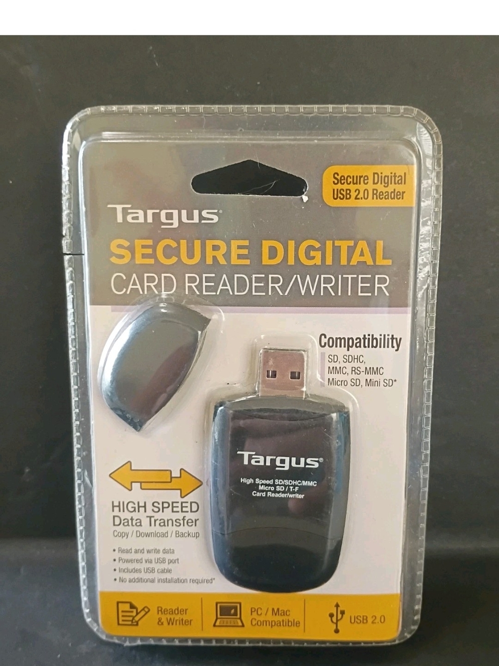 Targus Secure Digital SD Card Reader Writer USB High Speed For PC/Mac New